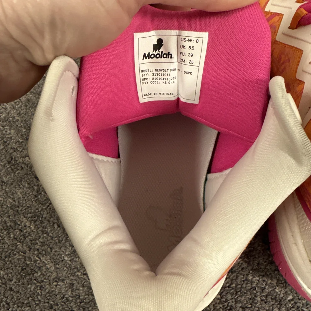 Women's Athletic Shoes - Pink and Orange - Picture 2 of 5